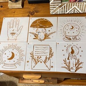 Mystical Decor stencils with Brown Accents